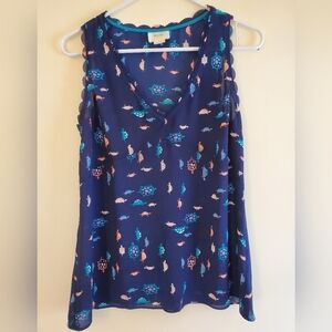 ANTHROPOLOGIE MAEVE Turtle Terrapin Tank Top Size 0